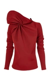 Maticevski Bloom Gathered Cady Top In Red