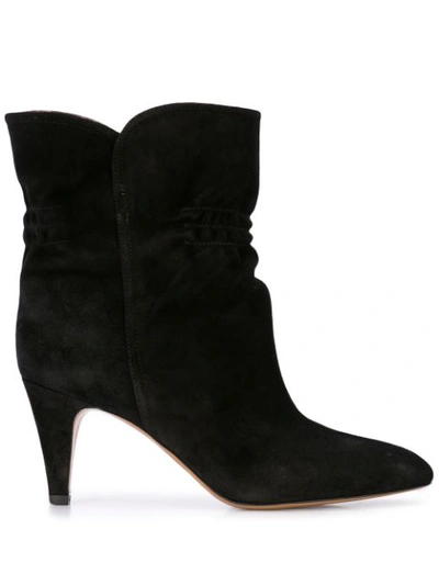 Isabel Marant Dedie Leather Ankle Boots In Black