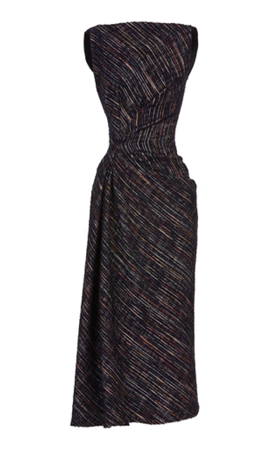 Maticevski Pheromone Draped Striped Jacquard Dress In Multi