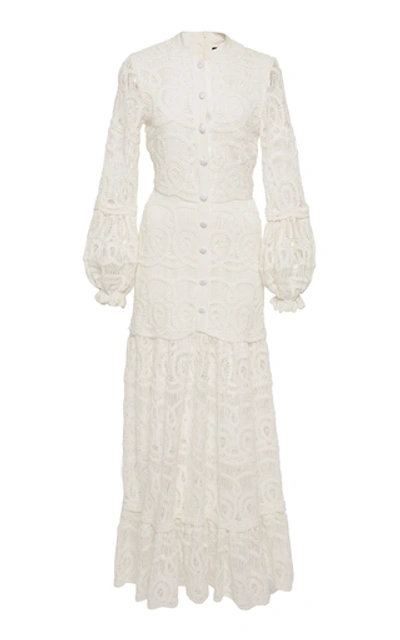 Alexis Eudora Cotton Lace Maxi Dress In White
