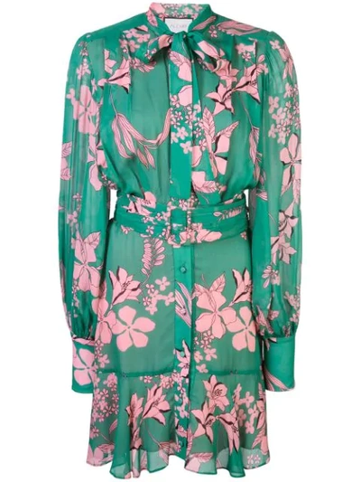 Alexis Tisdale High-neck Floral Button-front Dress