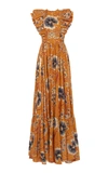 Ulla Johnson Antoinette Floral-print Silk Maxi Dress In Orange
