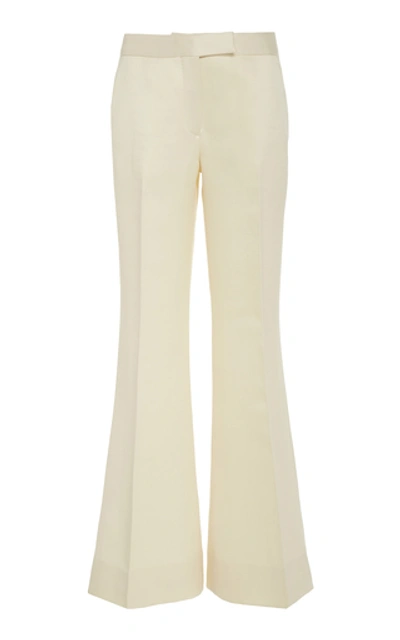 Marina Moscone Wool-blend Flared Pants In White