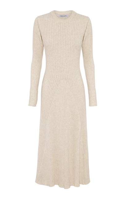 Anna Quan Astrid Ribbed Cotton Midi Dress In Neutral