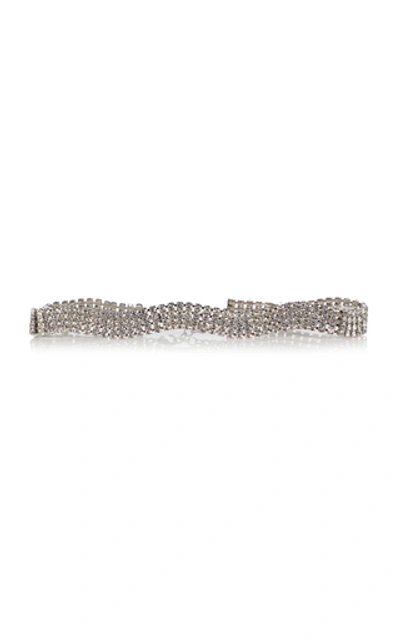 Alessandra Rich Crystal-embellished Belt In Silver