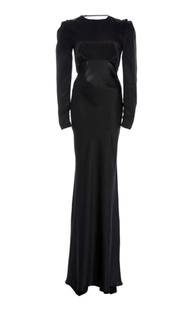 Alessandra Rich Silk-satin Gown In Black