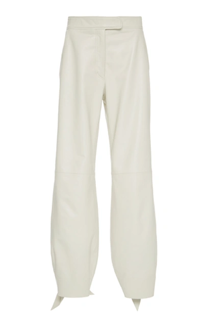 Off-white Leather Joggers In White