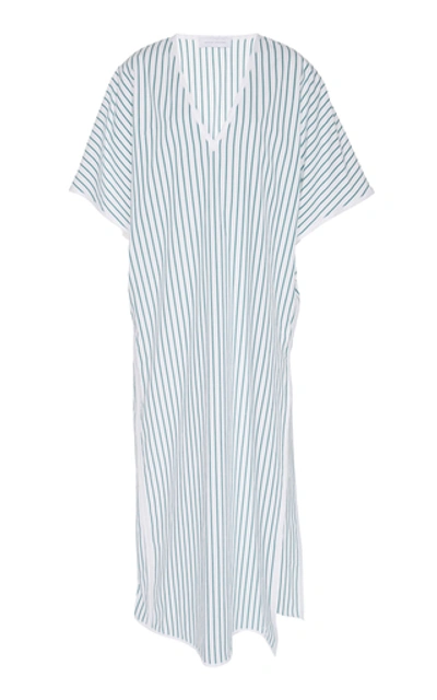 Marina Moscone Exclusive Striped Cotton-voile Caftan In White