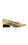 Yuul Yie Selma Snake-effect Leather Pumps In Yellow