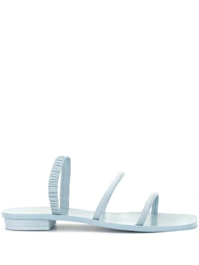 Cult Gaia Mona Leather Sandals In Blue