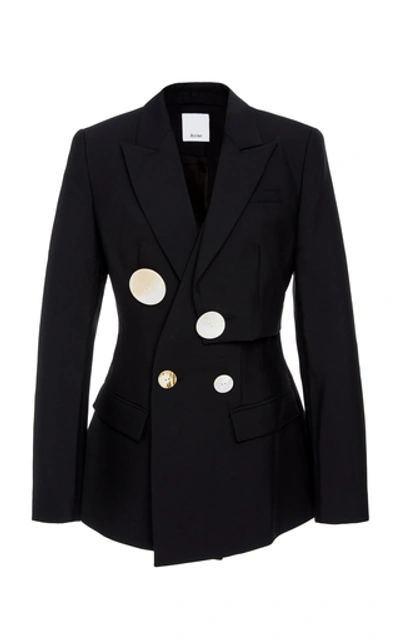 Acler Lynne Asymmetric Crepe Blazer In Black