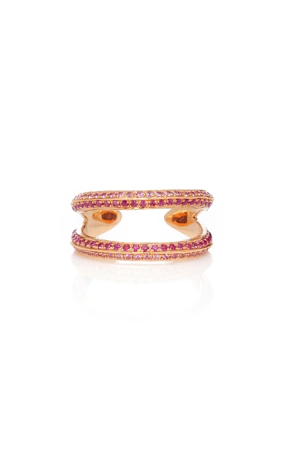Ralph Masri Double Sapphire Ring In Pink