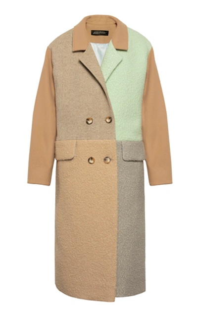Anna October Paris Color-block Wool-blend Coat In Multi
