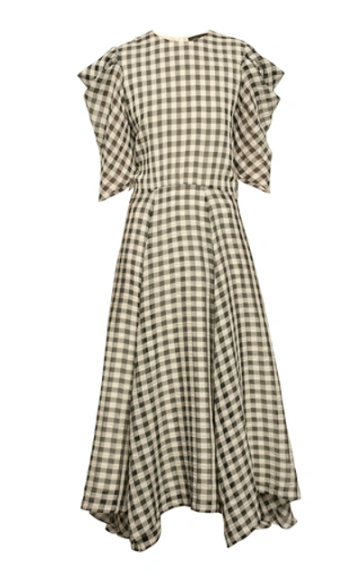 Anna October Annushka Checked Seersucker Maxi Dress In Multi