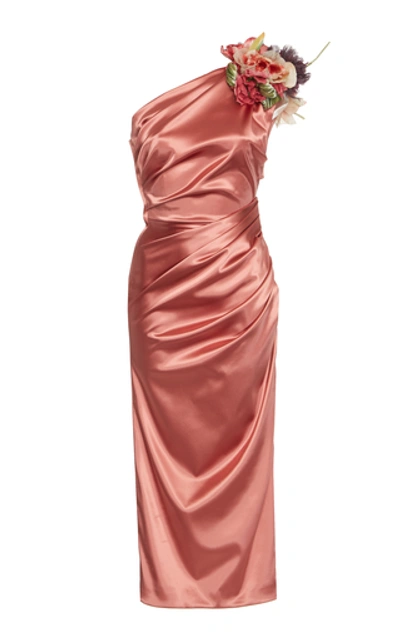 strapless open back dress Ever-Pretty One Shoulder Ruched Satin Maxi Bridesmaid Dresses main image 1