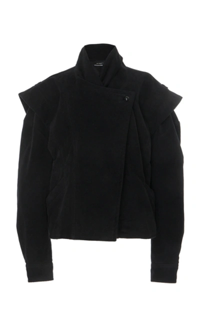Isabel Marant Dina Cape-sleeve Cotton Jacket In Black