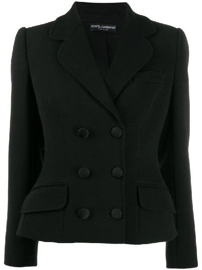 Dolce & Gabbana Double-breasted Structured Jacket In Black