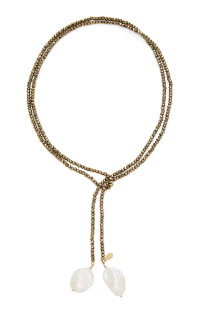 Joie Digiovanni Gold-filled; Pyrite And Pearl Necklace In Multi