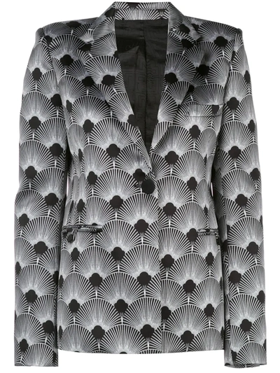 Paco Rabanne Printed Duchesse Satin Blazer In Black