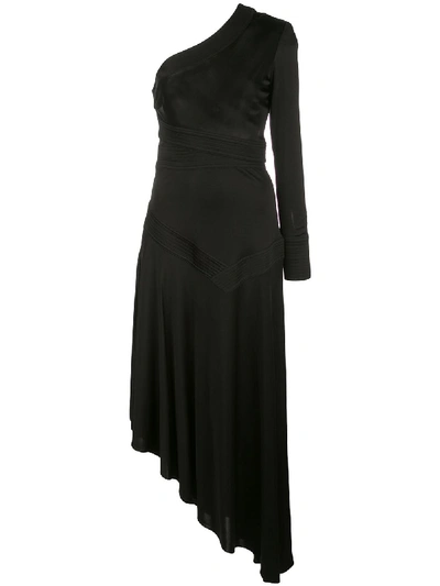 Alexis Addison One-shoulder Jersey Maxi Dress In Black