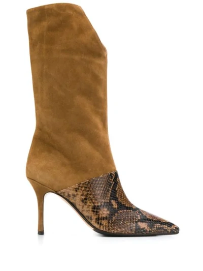 The Seller Snakeskin-effect Panel Boots In Brown