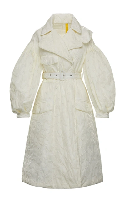 Moncler Genius + Simone Rocha Dinah Oversized Belted Shell Coat In White