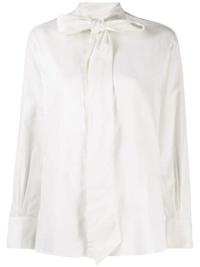 Holland & Holland Bow Detail Shirt In White