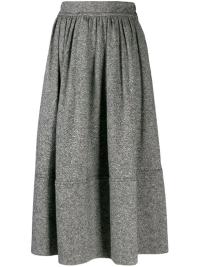 Holland & Holland Mid-length Pleated Skirt In Grey