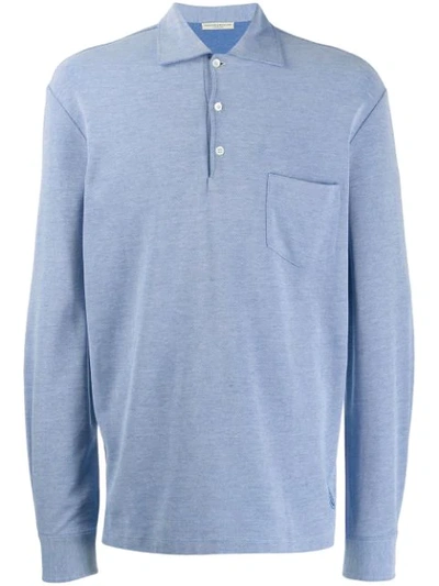 Holland & Holland Long Sleeved Polo Shirt In Blue