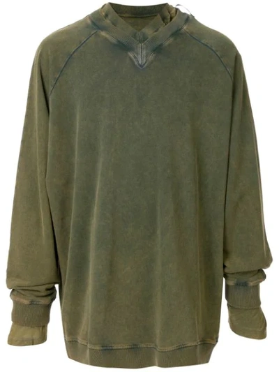 Y/project Vintage Wash Sweatshirt In Green