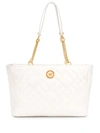 Versace Medusa Quilted Tote In White