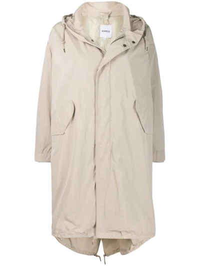 Aspesi Loose Fit Parka Coat In Neutrals