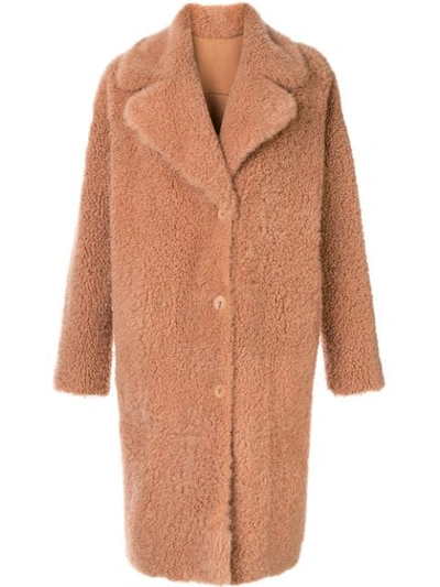 Drome Lamb Fur Coat In Orange