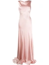 Alberta Ferretti Draped Long Dress In 粉色