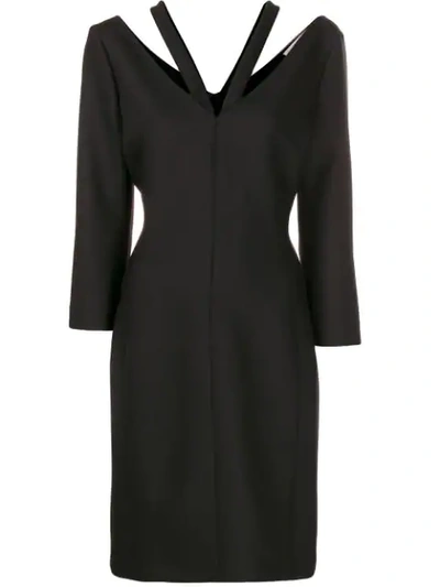 Stella Mccartney V-neck Long-sleeved Dress In Black