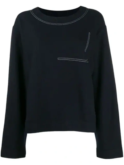 Jil Sander Topstitching Jumper In Blue