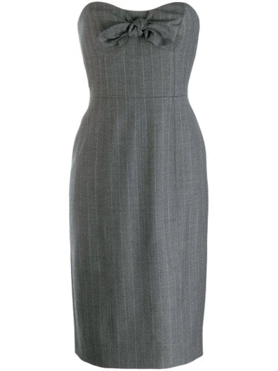 Alexa Chung Lady Striped Midi Dress In Grey