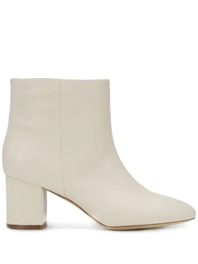 Twinset Leather Ankle Boots In White