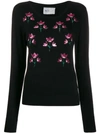 Be Blumarine Floral Embroidered Sweatshirt In Black