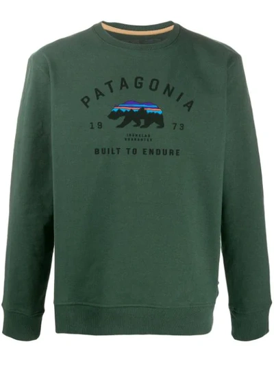 Patagonia Logo Print Sweatshirt In Green