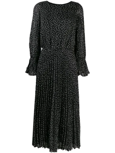 Emporio Armani Polka-dot Fil Coupé Dress In Black