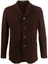 Emporio Armani Panelled Slim-fit Jacket In Red