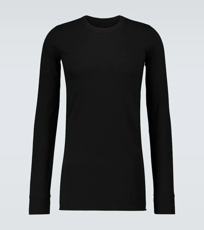 Rick Owens Long-sleeved Shirt In Black Jersey