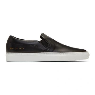 Common Projects Black And White Slip-on Sneakers In 7547 Blkws