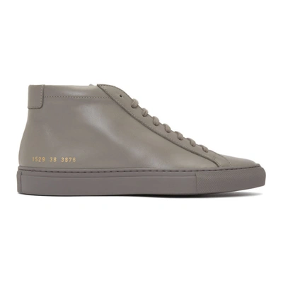 Common Projects Grey Achilles Mid Sneakers In 3876 Md.gry