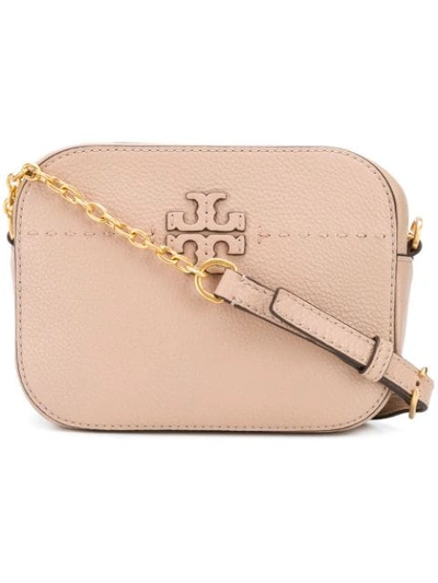 Tory Burch Mcgraw Leather Camera Bag - Orange In Pink Moon