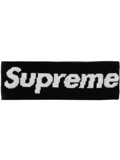 Supreme New Era Logo Headband In Black