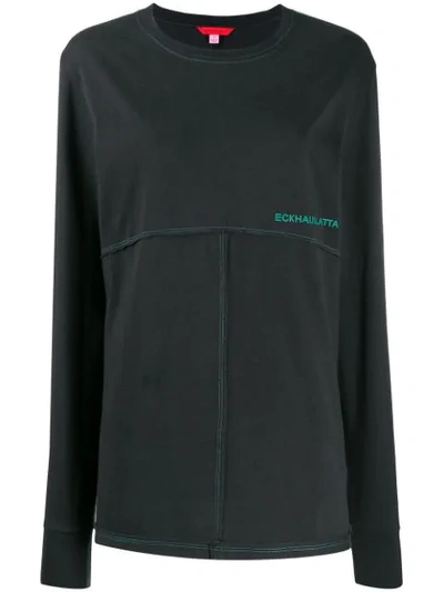Eckhaus Latta Contrast Stitching Sweatshirt In Black