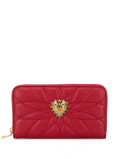 Dolce & Gabbana Sacred Heart Embossed Wallet In Papavero