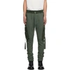 Amiri Slim-fit Tapered Cotton-jersey Cargo Sweatpants In Milgreen